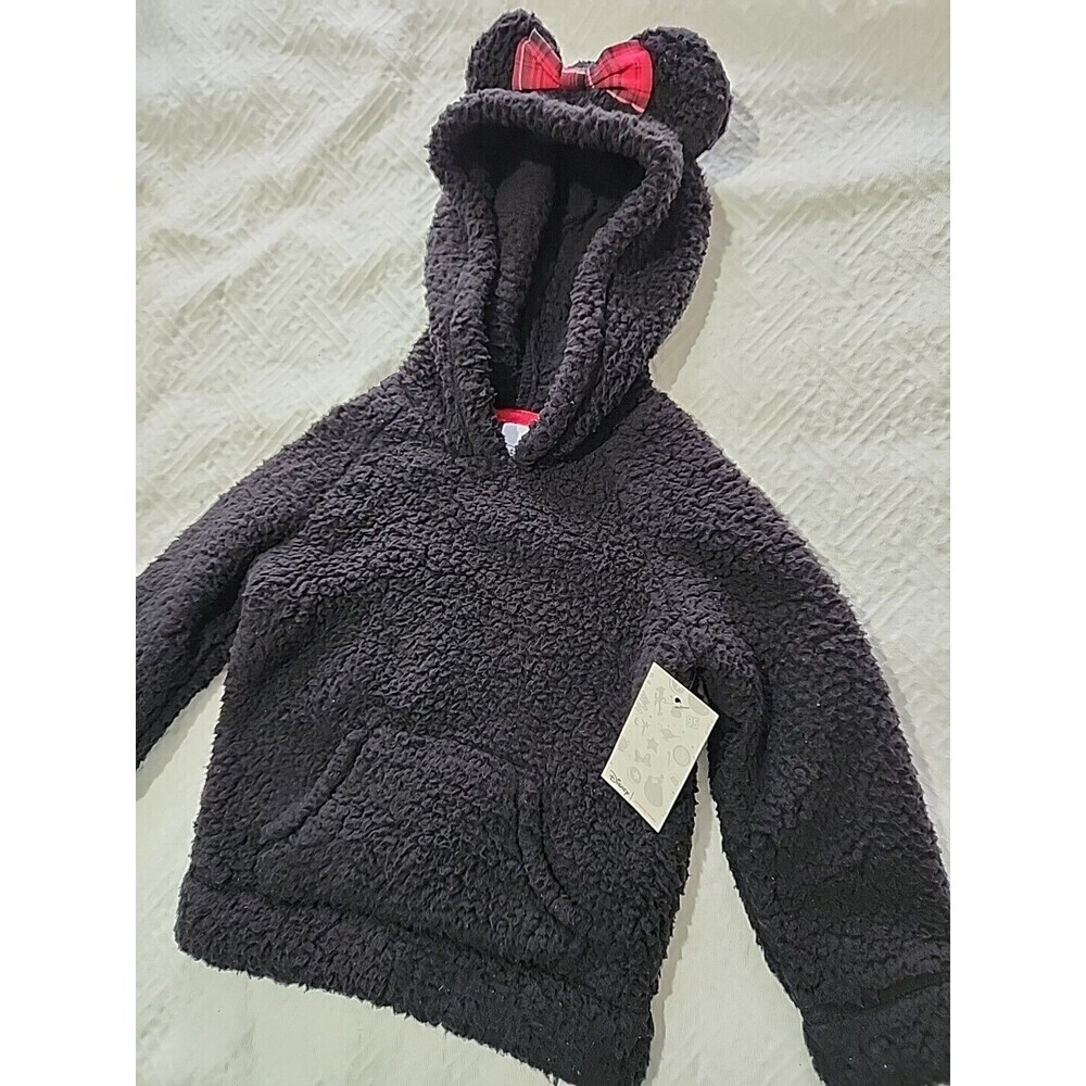 Disney Sherpa Sweater For Toddler Girl's Size 2T Black Warm Minnie Mouse - Picture 2 of 7